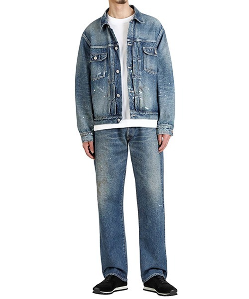 GOLD（ゴールド）の「東洋エンタープライズ GOLD / ゴールド：RECYCLED WASTE SUVIN COTTON YARN 14oz DENIM 5POCKET STRAIGHT PANTS VINTAGE WASHE：25A-GL42504H[MUS]（デニムパンツ・メンズ・ネイビー・M/S）」の9枚目の写真