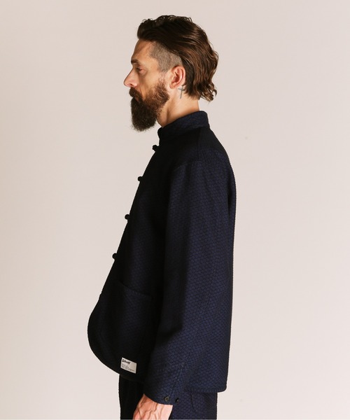 schott（ショット）の「Schott/ショット/SASHIKO CHINA JACKET/刺子 チャイナ ジャケット（ブルゾン・メンズ・インディゴブルー/ブルー・M/L/XL/2XL）」の4枚目の写真