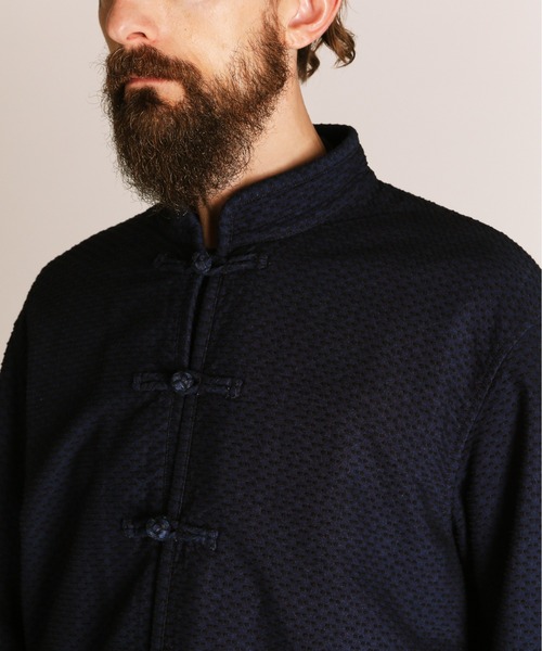 schott（ショット）の「Schott/ショット/SASHIKO CHINA JACKET/刺子 チャイナ ジャケット（ブルゾン・メンズ・インディゴブルー/ブルー・M/L/XL/2XL）」の6枚目の写真
