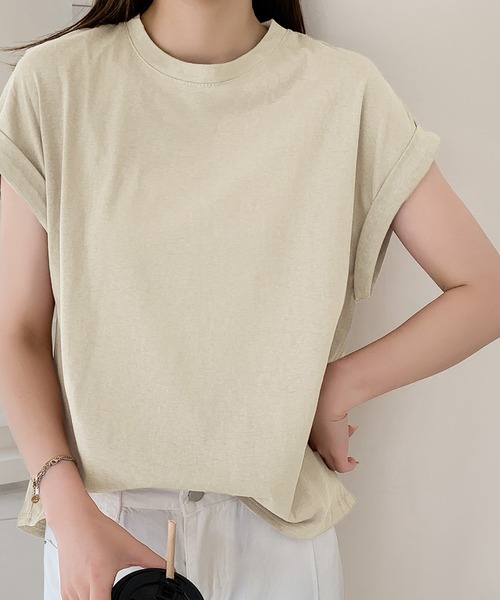 LOWO(ロワ)の「綿混プチハイネックカットソー(Tシャツ/カットソー・レディース・モカ/ホワイト/チャコールグレー/ブラック/アイボリー・FREE)」の6枚目の写真