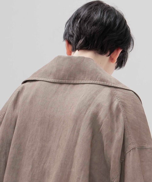 DRESSLAVE(ドレスレイブ)の「viscorse linen twill short jaclet(ヴィスコースリネンツイルショート丈ジャケット)(ブルゾン・レディース・ブラウン/ホワイト・38)」の8枚目の写真