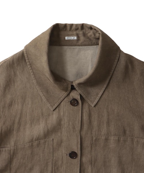 DRESSLAVE(ドレスレイブ)の「viscorse linen twill short jaclet(ヴィスコースリネンツイルショート丈ジャケット)(ブルゾン・レディース・ブラウン/ホワイト・38)」の13枚目の写真