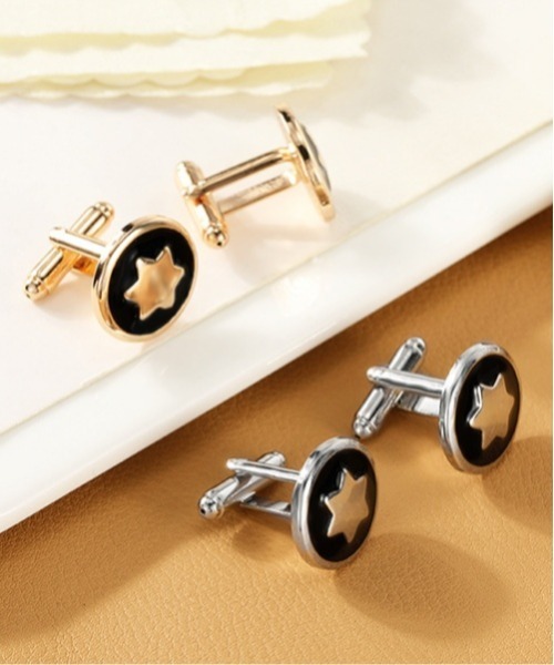 Fun & Daily(ファンアンドデイリー)の「F&D : スターボタンカフリンクス(カフリンクス・メンズ・ゴールド/シルバー・FREE)」の4枚目の写真