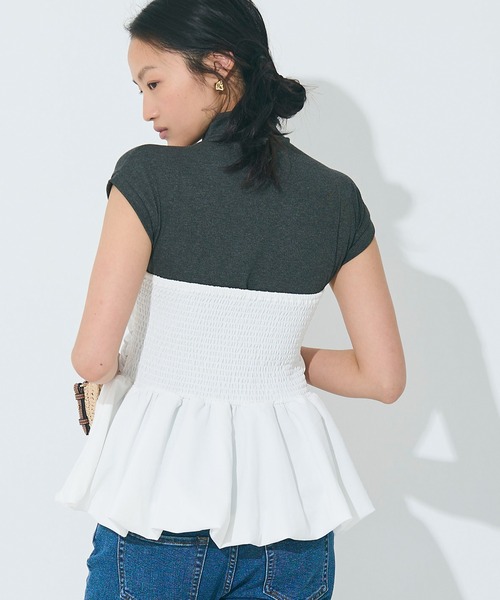 coca（coca）（コカ）の「【WEB限定セール】ベアビスチェ（チューブトップ・レディース・ホワイト/ブラック・S/L/M）」の2枚目の写真