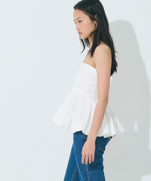 coca（coca）（コカ）の「【WEB限定セール】ベアビスチェ（チューブトップ・レディース・ホワイト/ブラック・S/L/M）」の4枚目の写真