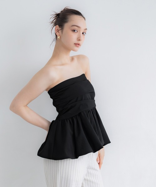 coca（coca）（コカ）の「【WEB限定セール】ベアビスチェ（チューブトップ・レディース・ホワイト/ブラック・S/L/M）」の10枚目の写真