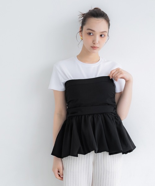 coca（coca）（コカ）の「【WEB限定セール】ベアビスチェ（チューブトップ・レディース・ホワイト/ブラック・S/L/M）」の14枚目の写真