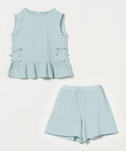 green label relaxing(グリーンレーベルリラクシング)の「ジャカード セットアップ / キッズ 140cm-160cm(シャツ/ブラウス・キッズ・ライトブルー/モカ・150cm/140cm/160cm)」の4枚目の写真