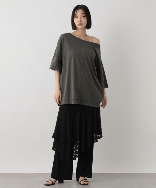 LOWRYS FARM(ローリーズファーム)の「レースイレヘムスカート 572900(スカート・レディース・アイボリー/ブラック・FREE)」の7枚目の写真