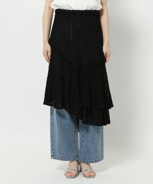 LOWRYS FARM(ローリーズファーム)の「レースイレヘムスカート 572900(スカート・レディース・アイボリー/ブラック・FREE)」の12枚目の写真