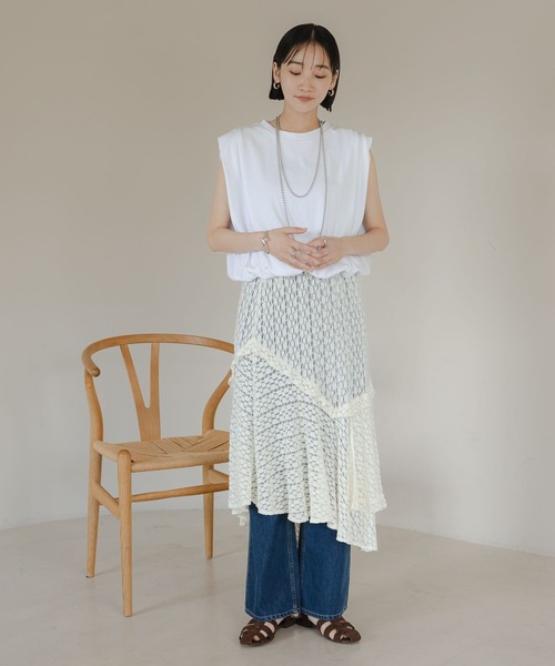 LOWRYS FARM(ローリーズファーム)の「レースイレヘムスカート 572900(スカート・レディース・アイボリー/ブラック・FREE)」の22枚目の写真