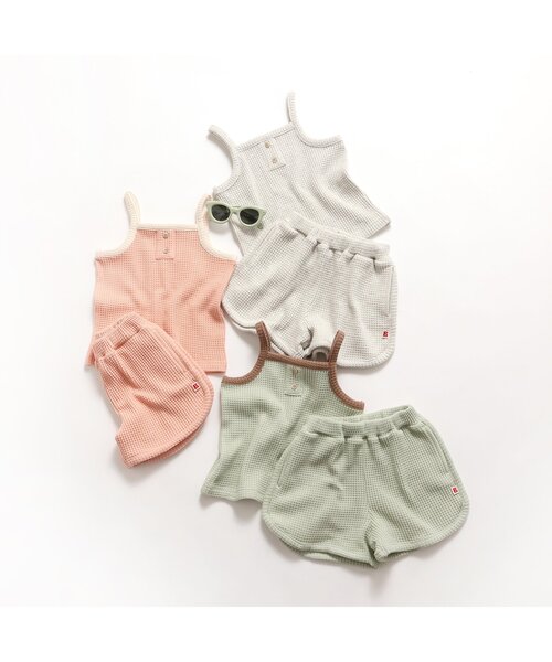 BREEZE（ブリーズ）の「【セットアップ可/ジュニア対応】ワッフルショートパンツ（その他パンツ・キッズ・グレー/サーモンピンク/ミント・80/90/100/110/120/130/140）」の13枚目の写真