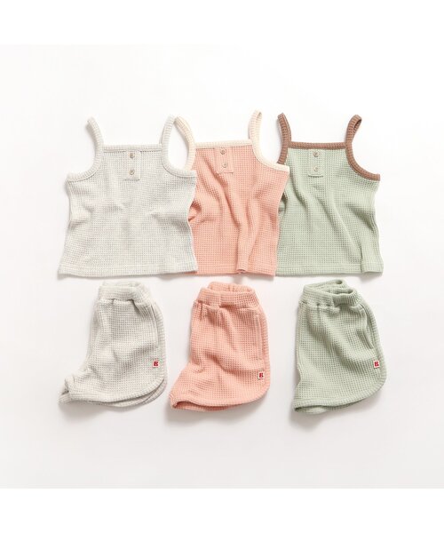 BREEZE（ブリーズ）の「【セットアップ可/ジュニア対応】ワッフルショートパンツ（その他パンツ・キッズ・グレー/サーモンピンク/ミント・80/90/100/110/120/130/140）」の14枚目の写真