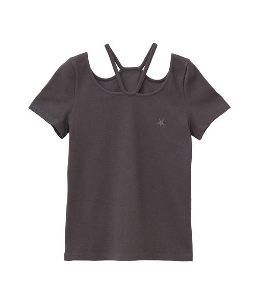 CONVERSE TOKYO(コンバーストウキョウ)の「HALTER NECK RIB TOP(Tシャツ/カットソー・レディース・ブラック/ブルー/グレー/ホワイト・FREE)」の5枚目の写真