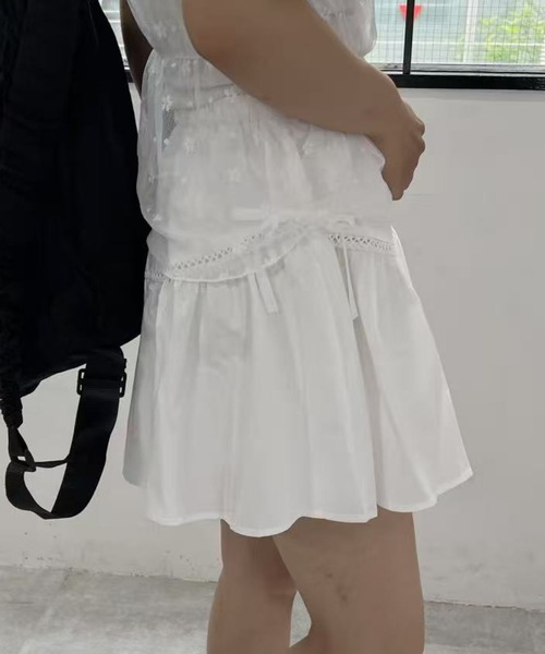 mebole（メボレ）の「リボンフレアミニスカート（スカート・レディース・ホワイト/ブラック・FREE）」の14枚目の写真