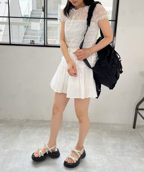 mebole（メボレ）の「リボンフレアミニスカート（スカート・レディース・ホワイト/ブラック・FREE）」の21枚目の写真