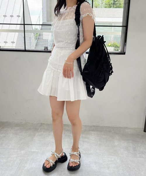 mebole（メボレ）の「リボンフレアミニスカート（スカート・レディース・ホワイト/ブラック・FREE）」の22枚目の写真