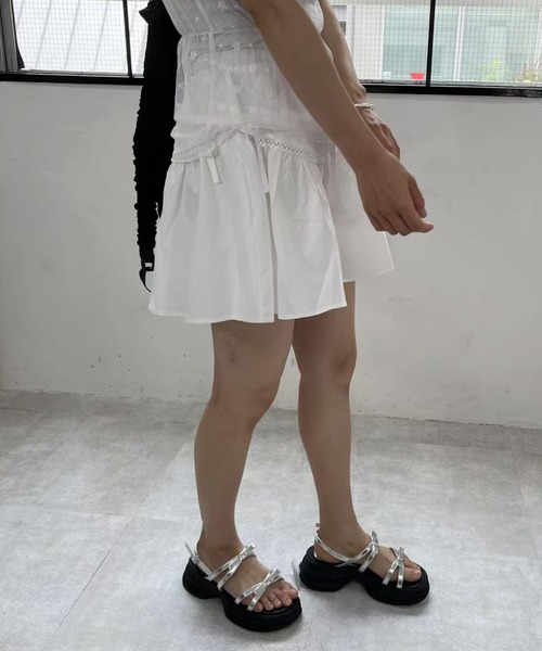 mebole（メボレ）の「リボンフレアミニスカート（スカート・レディース・ホワイト/ブラック・FREE）」の12枚目の写真