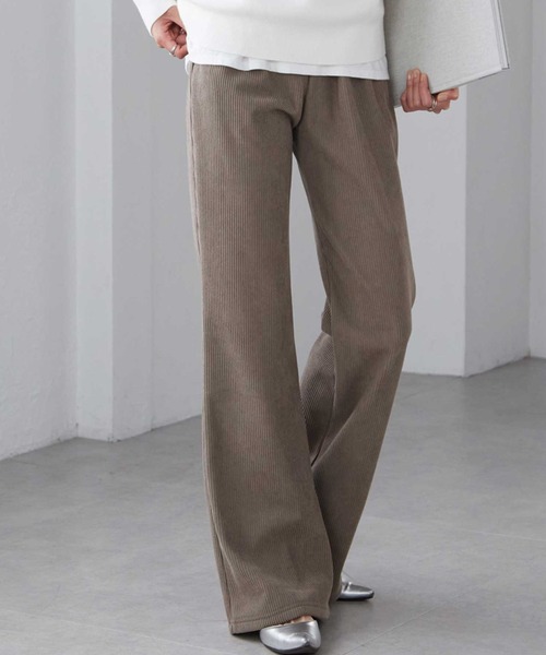 RANAN(ラナン)の「【S-LL展開】裏起毛ニットコールフレアパンツ(その他パンツ・レディース・グレイッシュベージュ/ブラック/アイボリー/グレー/ベージュ・S/M/L/LL)」の5枚目の写真