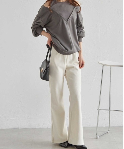 RANAN(ラナン)の「【S-LL展開】裏起毛ニットコールフレアパンツ(その他パンツ・レディース・グレイッシュベージュ/ブラック/アイボリー/グレー/ベージュ・S/M/L/LL)」の18枚目の写真