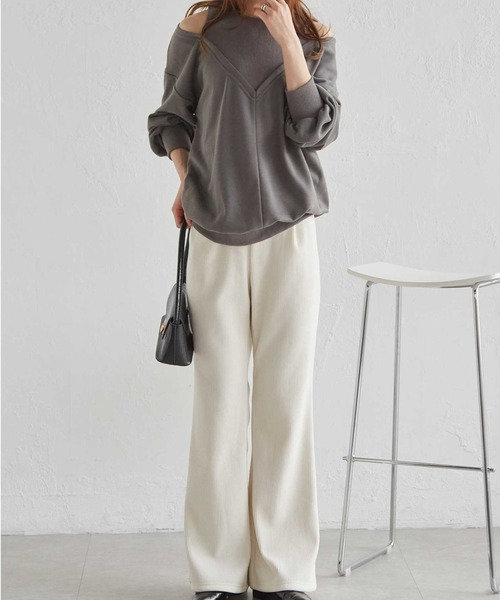 RANAN(ラナン)の「【S-LL展開】裏起毛ニットコールフレアパンツ(その他パンツ・レディース・グレイッシュベージュ/ブラック/アイボリー/グレー/ベージュ・S/M/L/LL)」の19枚目の写真