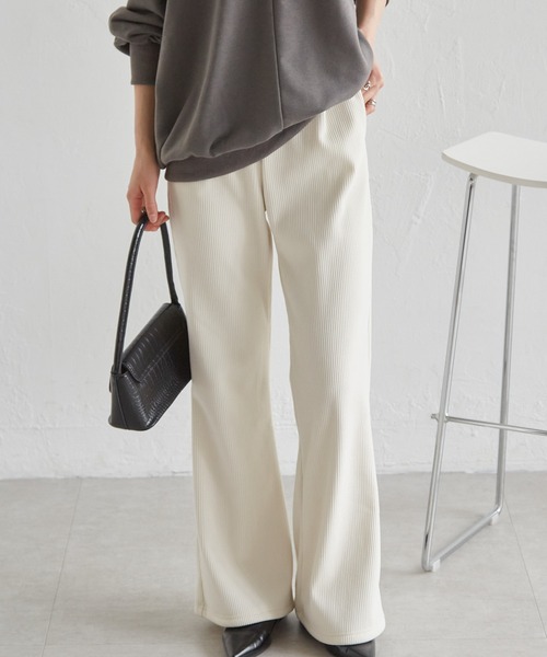 RANAN(ラナン)の「【S-LL展開】裏起毛ニットコールフレアパンツ(その他パンツ・レディース・グレイッシュベージュ/ブラック/アイボリー/グレー/ベージュ・S/M/L/LL)」の16枚目の写真