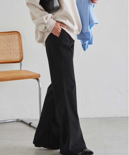 RANAN(ラナン)の「【S-LL展開】裏起毛ニットコールフレアパンツ(その他パンツ・レディース・グレイッシュベージュ/ブラック/アイボリー/グレー/ベージュ・S/M/L/LL)」の21枚目の写真