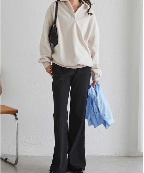 RANAN(ラナン)の「【S-LL展開】裏起毛ニットコールフレアパンツ(その他パンツ・レディース・グレイッシュベージュ/ブラック/アイボリー/グレー/ベージュ・S/M/L/LL)」の22枚目の写真