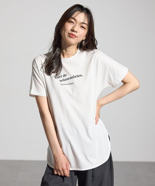ANY(エニィ)の「エニィファンクションドルマンスリーブTシャツ(Tシャツ/カットソー・レディース・ブラック系/オールドローズ系/ダークブラウン系/ネイビー系/グレー系/ホワイト系・4)」の1枚目の写真