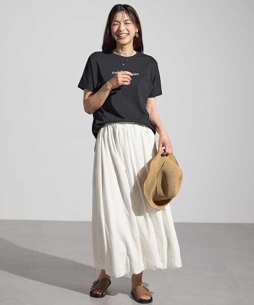 ANY(エニィ)の「エニィファンクションドルマンスリーブTシャツ(Tシャツ/カットソー・レディース・ブラック系/オールドローズ系/ダークブラウン系/ネイビー系/グレー系/ホワイト系・4)」の12枚目の写真