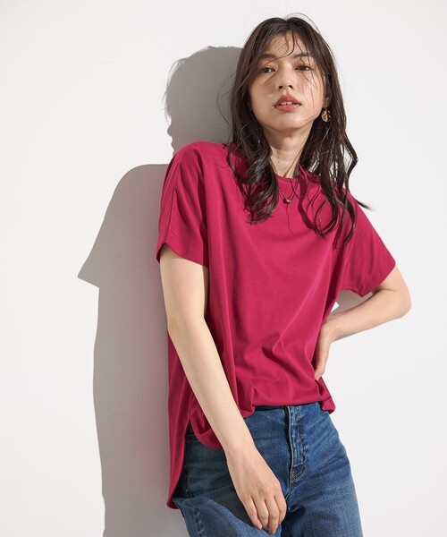ANY(エニィ)の「エニィファンクションドルマンスリーブTシャツ(Tシャツ/カットソー・レディース・ブラック系/オールドローズ系/ダークブラウン系/ネイビー系/グレー系/ホワイト系・4)」の19枚目の写真