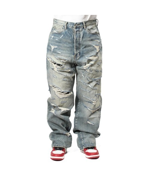 mnml（ミニマル）の「【mnml】ULTRA BAGGY DISTRESSED DENIM [I]（デニムパンツ・メンズ・ブルー/ブラック・30/28/34/32/36/29/38）」の17枚目の写真