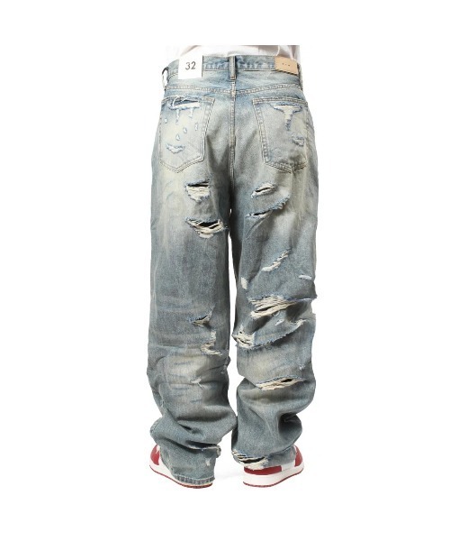セール】【mnml】ULTRA BAGGY DISTRESSED DENIM [I]（デニムパンツ