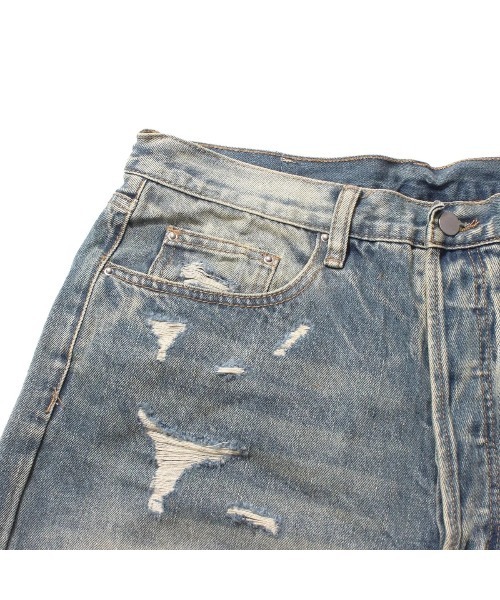 セール】【mnml】ULTRA BAGGY DISTRESSED DENIM [I]（デニムパンツ