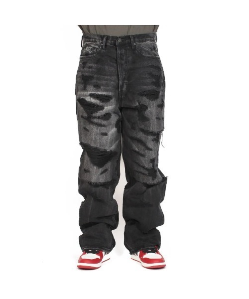 mnml/ULTRA BAGGY GASHED ダメージ デニム Ultra Baggy Gashed Denim - Blue | mnml | shop now