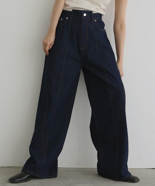 セール】パネルデザインデニムパンツ（デニムパンツ）｜hellam（へラム