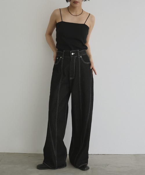 hellam（へラム）の「パネルデザインデニムパンツ（デニムパンツ・レディース・ブラック/ブルー/インディゴブルー・MEDIUM/SMALL）」の18枚目の写真