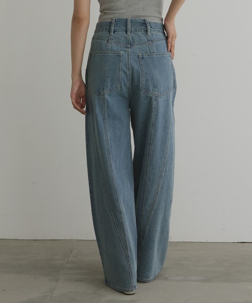 hellam（へラム）の「パネルデザインデニムパンツ（デニムパンツ・レディース・ブラック/ブルー/インディゴブルー・MEDIUM/SMALL）」の7枚目の写真