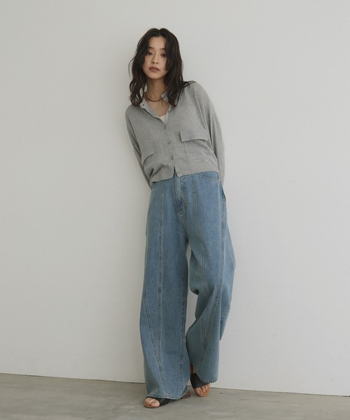 hellam（へラム）の「パネルデザインデニムパンツ（デニムパンツ・レディース・ブラック/ブルー/インディゴブルー・MEDIUM/SMALL）」の8枚目の写真