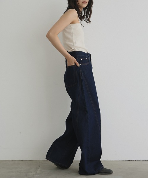 hellam（へラム）の「パネルデザインデニムパンツ（デニムパンツ・レディース・ブラック/ブルー/インディゴブルー・MEDIUM/SMALL）」の21枚目の写真