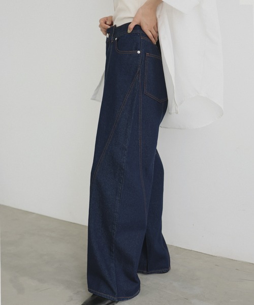 hellam（へラム）の「パネルデザインデニムパンツ（デニムパンツ・レディース・ブラック/ブルー/インディゴブルー・MEDIUM/SMALL）」の13枚目の写真
