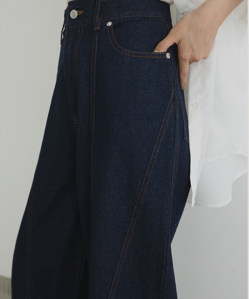 hellam（へラム）の「パネルデザインデニムパンツ（デニムパンツ・レディース・ブラック/ブルー/インディゴブルー・MEDIUM/SMALL）」の15枚目の写真