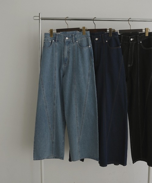 hellam（へラム）の「パネルデザインデニムパンツ（デニムパンツ・レディース・ブラック/ブルー/インディゴブルー・MEDIUM/SMALL）」の11枚目の写真