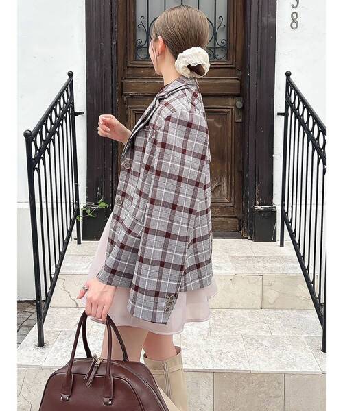 dazzlin（ダズリン）の「ダブルカラーテーラージャケット（テーラードジャケット・レディース・ブラウン/アイボリー/チャコールグレー/その他1・FREE）」の6枚目の写真