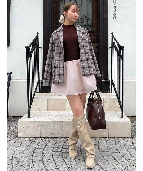 dazzlin（ダズリン）の「ダブルカラーテーラージャケット（テーラードジャケット・レディース・ブラウン/アイボリー/チャコールグレー/その他1・FREE）」の7枚目の写真