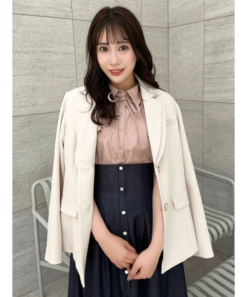 dazzlin（ダズリン）の「ダブルカラーテーラージャケット（テーラードジャケット・レディース・ブラウン/アイボリー/チャコールグレー/その他1・FREE）」の9枚目の写真