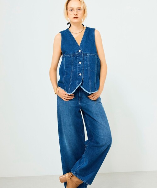 Rie Miller（リエミラー）の「【RM denim】ソフトルーズストレートデニム（デニムパンツ・レディース・インディゴブルー/ブルー系その他7・L/M/S/XS）」の11枚目の写真