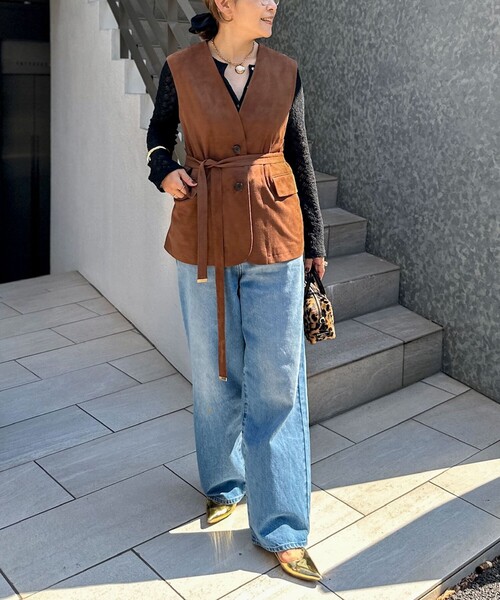 Rie Miller（リエミラー）の「【RM denim】ソフトルーズストレートデニム（デニムパンツ・レディース・インディゴブルー/ブルー系その他7・L/M/S/XS）」の13枚目の写真