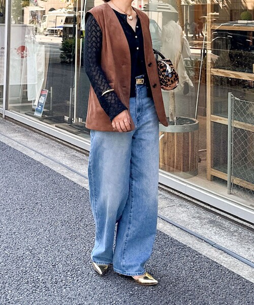 Rie Miller（リエミラー）の「【RM denim】ソフトルーズストレートデニム（デニムパンツ・レディース・インディゴブルー/ブルー系その他7・L/M/S/XS）」の14枚目の写真