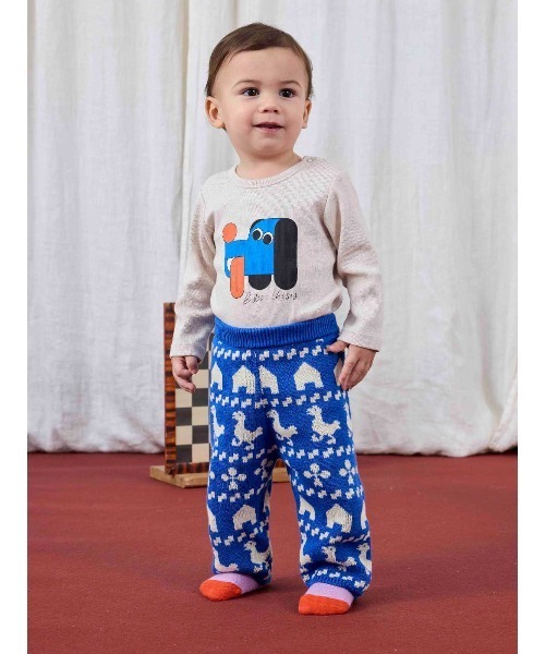 BOBO CHOSES（ボボショーズ）の「Farm all over knitted pants（その他パンツ・キッズ・ブルー・12MONTH/18MONTH/24MONTH/3MONTH/6MONTH/9MONTH）」の4枚目の写真